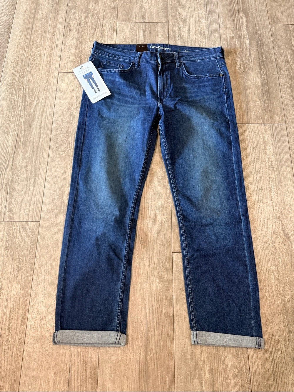 Calvin Klein Jeans Women's Dark Blue Straight-Leg Denim